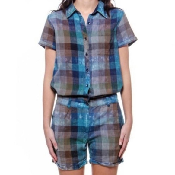 COPY - Chip Foster Emerald multicolor XL romper euc - Picture 1 of 14